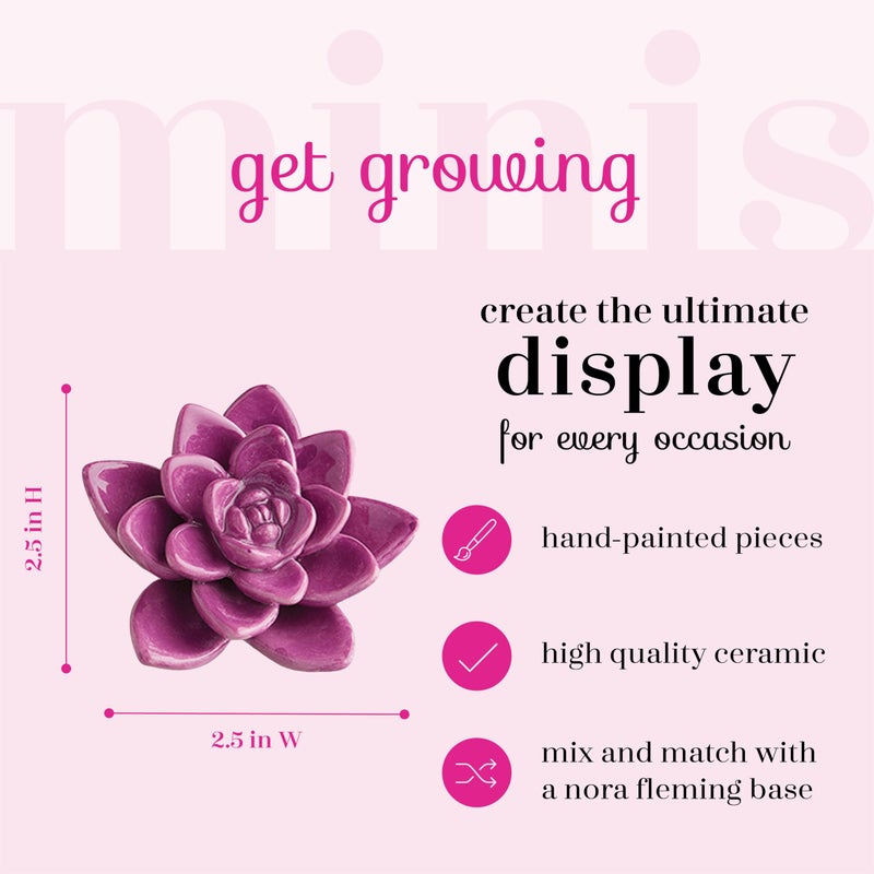 nf nora fleming nora fleming Get Growing! (Purple Flower) A243 - Hand-Painted Ceramic Holiday DÃ©cor - Spring Minis for the Home and Office - Image 2